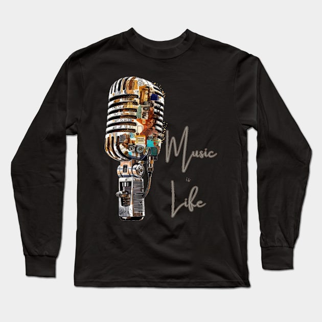 Music is Life Music Quotes Long Sleeve T-Shirt by stickercuffs